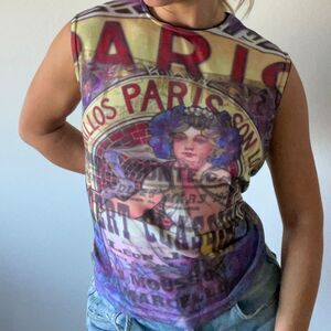 Vintage Y2K 90s Yukiko Print Top